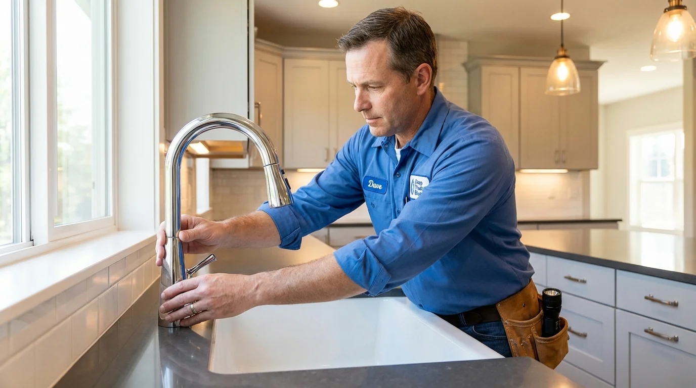 Kitchen faucet installation by Johns Plumbing LLC in Groveton